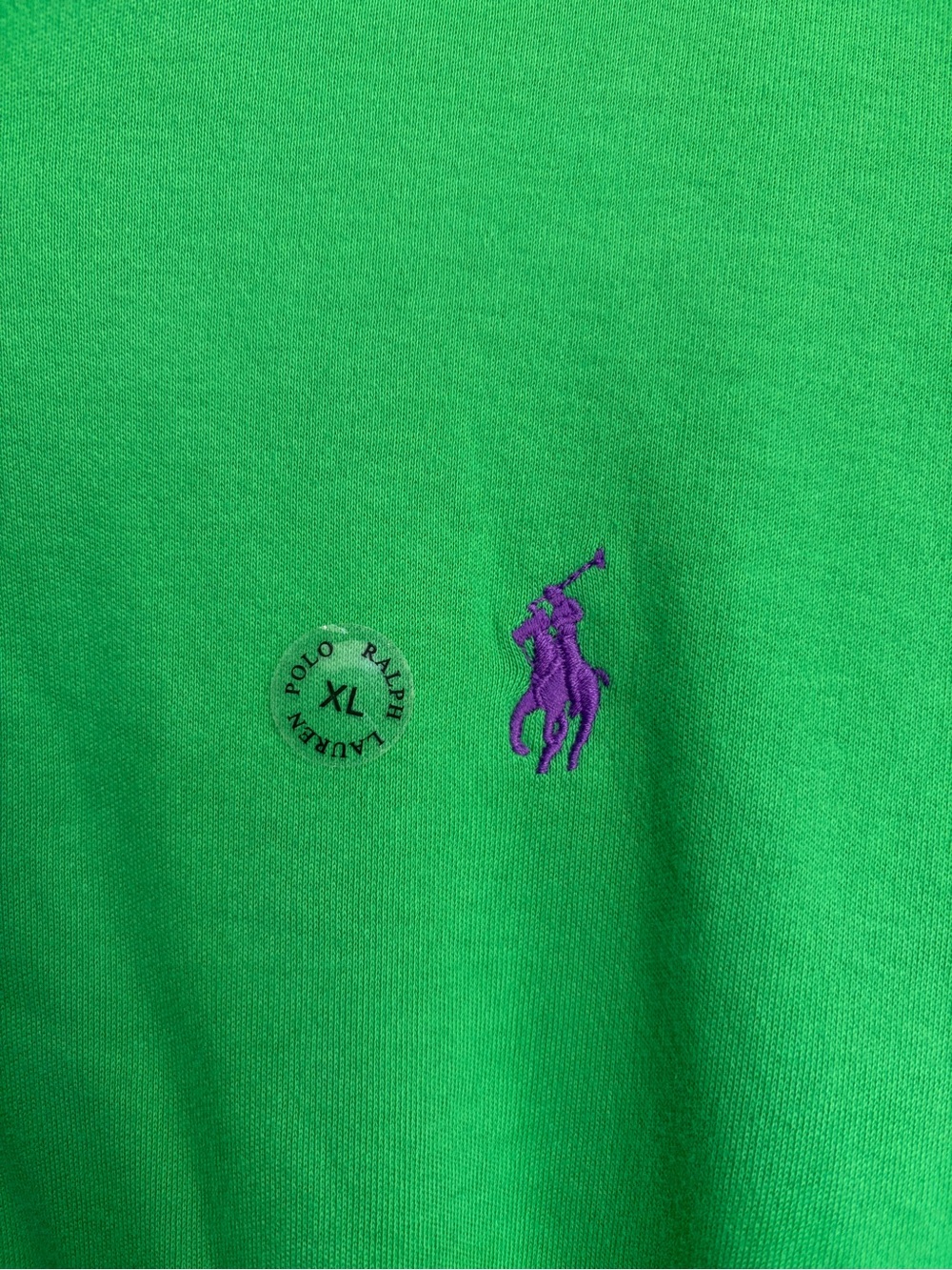Ralph Lauren Men’s Bright Green Polo with Purple Logo NWT XL - Picture 8 of 14